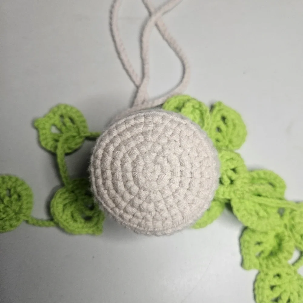 Crochet Hanging Plant Decoration Car‎ Home Decor Green